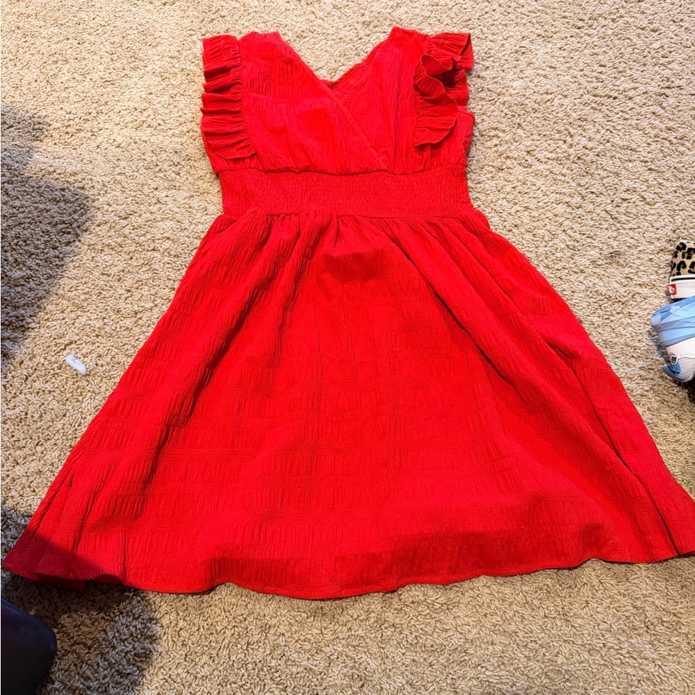 Red Ruffled Kids Dress